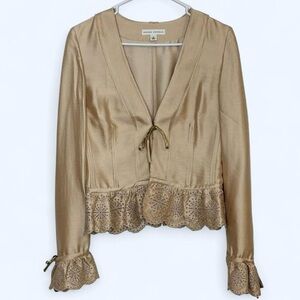 Vintage Silk Banana Republic Scalloped Jacket